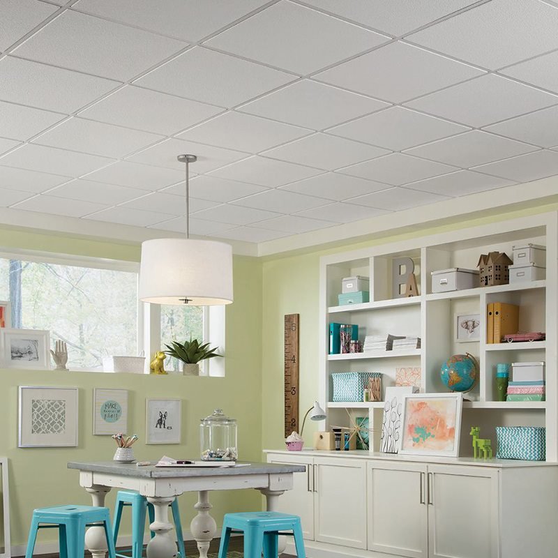 Armstrong Ceilings Brighton White Mineral Fiber Drop Ceiling Tile Sample